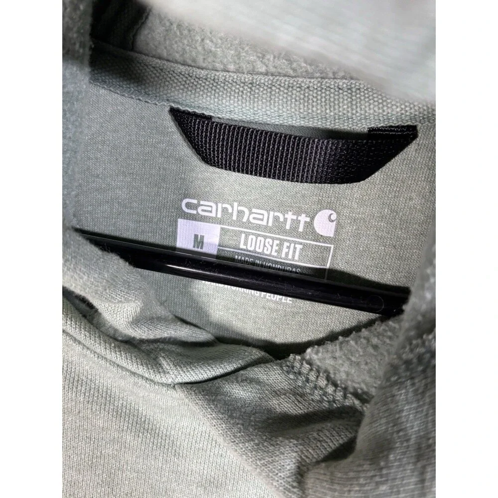 Carhartt Hoodie Sweatshirt Pullover Loose Fit Green Shamrock Irish Mens Medium